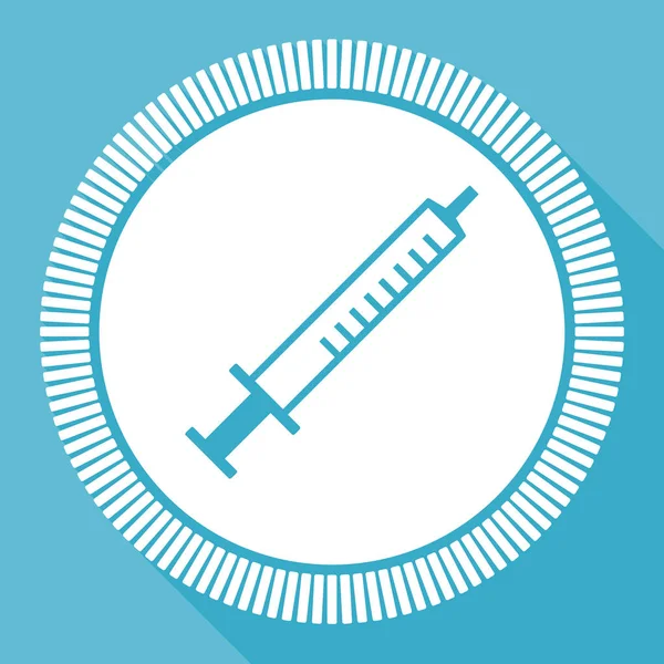 医学可编辑平面矢量图标 注射器方形 Web 蓝色计算机和智能手机应用程序在 Eps 中的应用标志 — 图库矢量图片