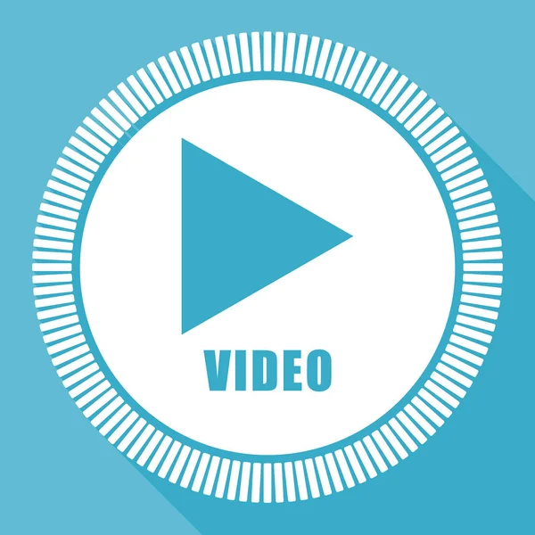 Video Play Editable Icono Vector Plano Botón Web Cuadrada Película — Archivo Imágenes Vectoriales