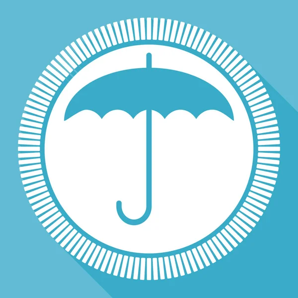 Şemsiye Düzenlenebilir Düz Vektör Simgesi Kare Web Düğme Mavi Bilgisayar — Stok Vektör