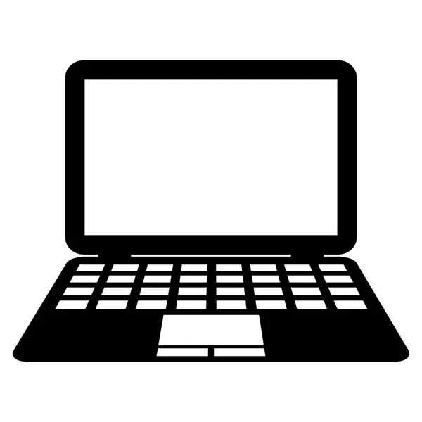 Черный Вектор Простой Редактируемый Ноутбук Иконка Компьютера Белом Фоне — стоковый вектор