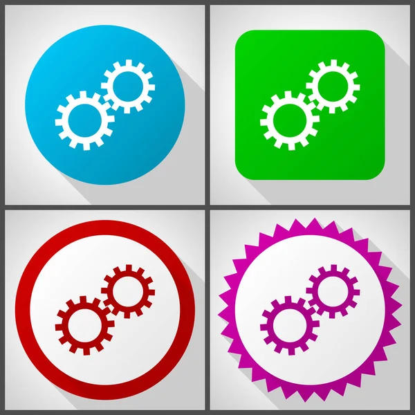 Vector Icons Options Gear Flat Design Icon Set Easy Edit — Stock Photo, Image