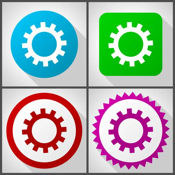 Vector Icons Options Gear Flat Design Icon Set Easy Edit — Stock Photo, Image