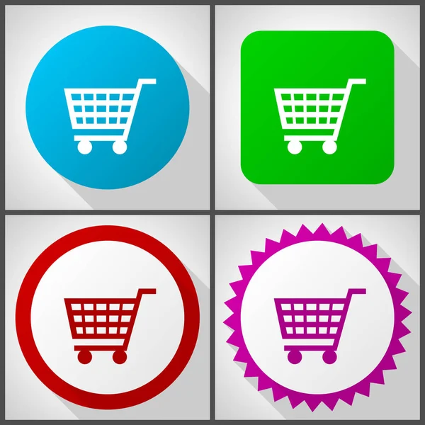 Vector Icons Options Shopping Cart Flat Design Icon Set Easy — Stock Photo, Image