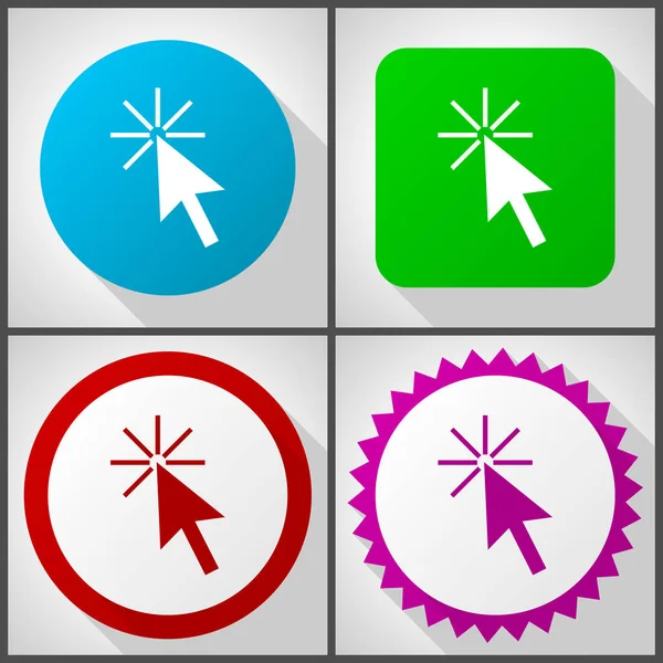 Iconos Vectoriales Con Opciones Haga Clic Aquí Conjunto Iconos Diseño —  Fotos de Stock