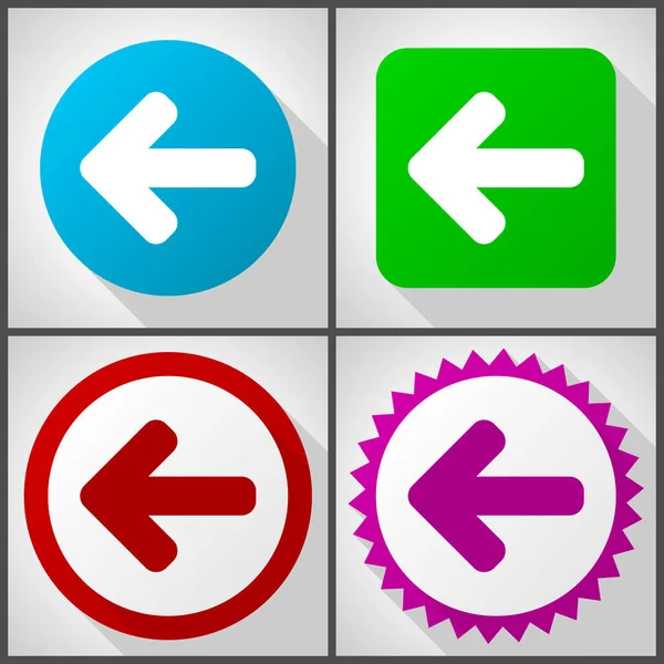 Vector Icons Options Left Arrow Flat Design Icon Set Easy — Stock Photo, Image