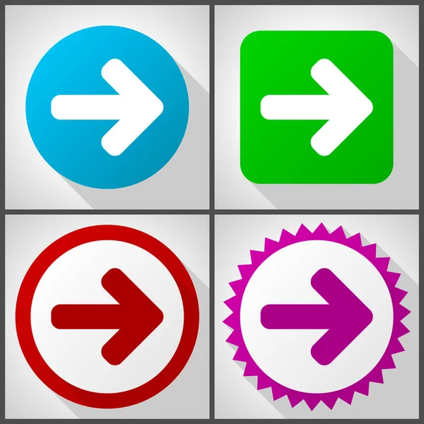 Iconos Vectoriales Con Opciones Flecha Derecha Icono Diseño Plano Conjunto — Foto de Stock