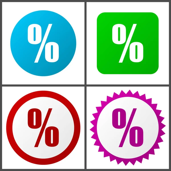 Prozent Vektorsymbole Folge Eingestellt — Stockvektor