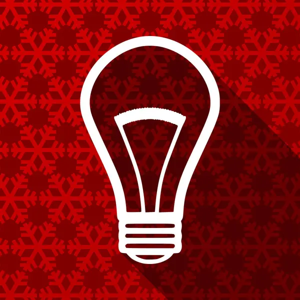 クリスマスと冬のデザイン電球 エネルギー ランプ赤フラット ベクトル アイコン — ストックベクタ
