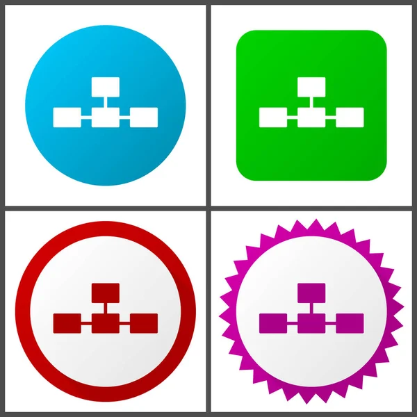 Base Datos Conjunto Iconos Vectoriales Rojo Azul Verde Rosa Iconos — Archivo Imágenes Vectoriales