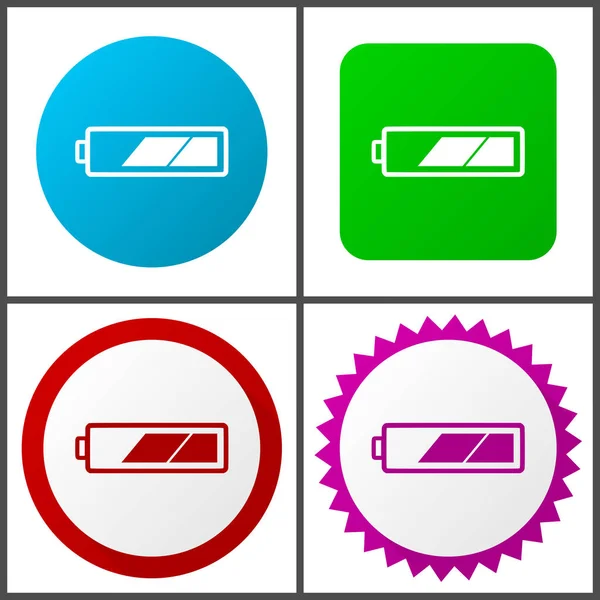 Conjunto Iconos Vectores Rojo Azul Verde Rosa Iconos Web Signos — Vector de stock