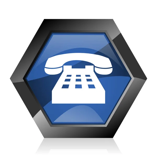 Telefon Sötét Kék Fényes Hatszög Geometriai Gyémánt Vektor Web Icon — Stock Vector