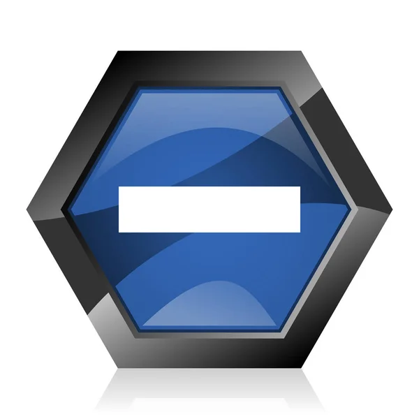 Menos Azul Escuro Brilhante Hexágono Geométrico Diamante Vetor Web Ícone —  Vetores de Stock