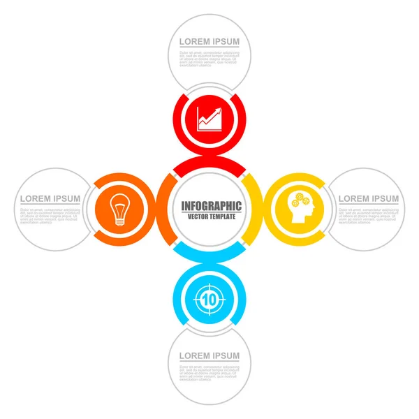 Modèle Vectoriel Infographique Pour Présentation Entreprise Diagramme Concept Flux Travail — Image vectorielle