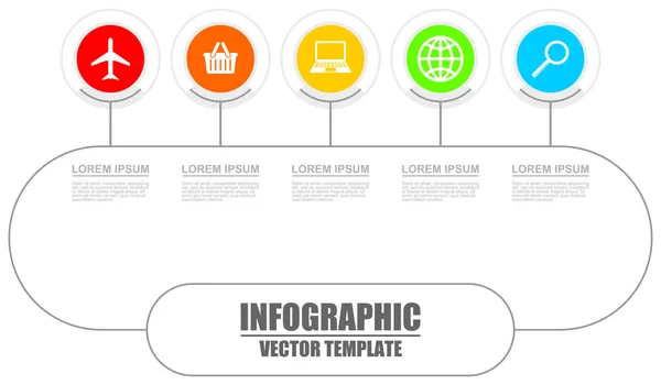 Infographic Vector Mall För Affärspresentation Diagram Arbetsflödet Konceptet Med Alternativ — Stock vektor