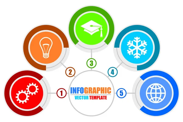 Infografik Vektorvorlage Für Business Und Bildungspräsentation Diagramm Workflow Konzept Mit — Stockvektor