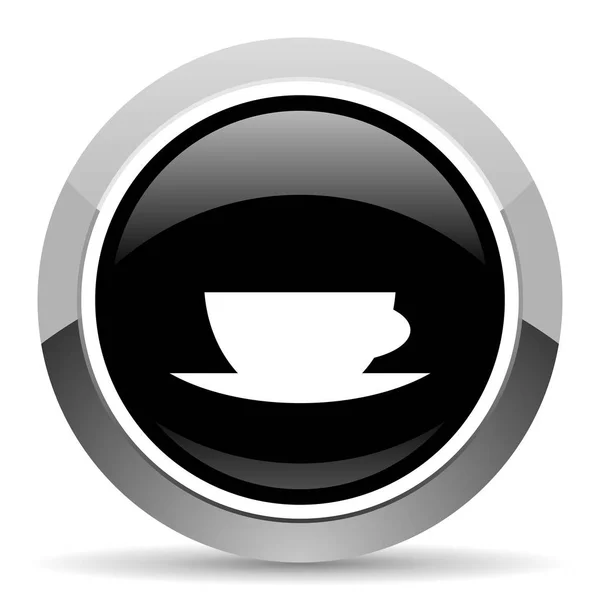 Espresso Vector Steel Icon Chrome Border Web Button Silver Metallic — Stock Vector