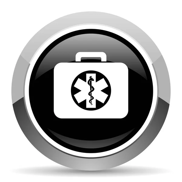 Рятувальний Набір Векторна Сталева Піктограма Кнопка Chrome Border Кругла Веб — стоковий вектор