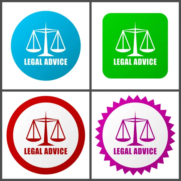 Asesoramiento Legal Vector Icono Conjunto Iconos Web Diseño Plano Eps — Vector de stock