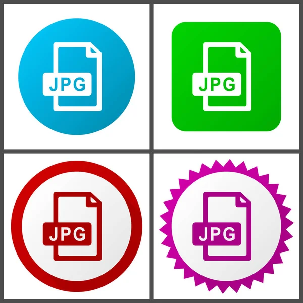Ensemble Icônes Vectorielles Fichiers Jpg Icônes Web Design Plat Eps — Image vectorielle
