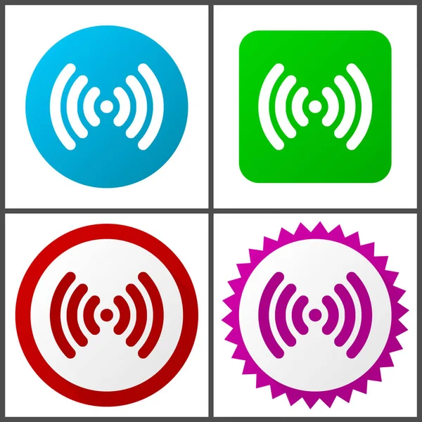 Wifi Vektor Symbol Gesetzt Flache Design Web Icons Folge Bunte — Stockvektor