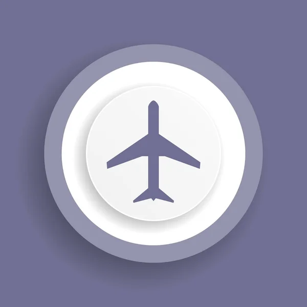Plane Vector Icon Flat Design Illustration — Stock Vector