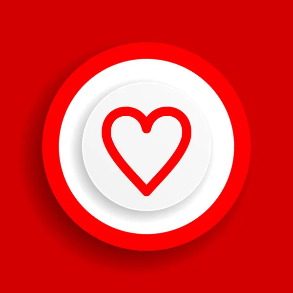 Día San Valentín Vector Icono Signo Rojo Del Corazón — Archivo Imágenes Vectoriales