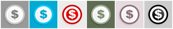 Dollar Pictogrammenset Vectorillustraties Opties Voor Webdesign Mobiele Toepassingen — Stockvector