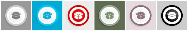 Box Icon Set Vektor Illustrationen Optionen Für Webdesign Und Mobile — Stockvektor