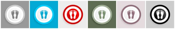 Foot Icon Set Vector Illustrations Options Web Design Mobile Applications — Stock Vector