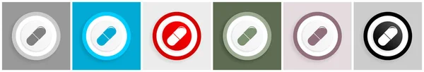 Drugs Icon Set Vector Illustrations Options Web Design Mobile Applications — Stock Vector