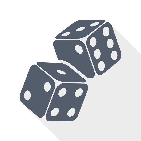 Two Game Dices Flight Casino Gambling Concept Flat Design Vector — Stock Vector