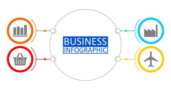 ワークフロー グラフ プレゼンテーション グラフ ビジネス概念のベクトル インフォ グラフィック テンプレート — ストックベクタ