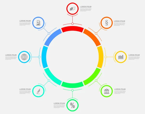 Modello Infografica Vettoriale Flusso Lavoro Diagramma Grafico Presentazione Grafico Concetto — Vettoriale Stock