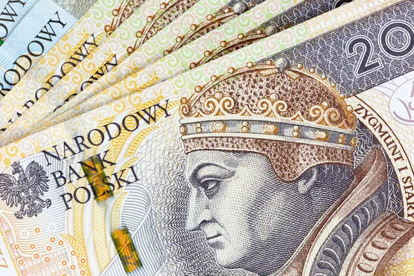 Nova Nota 200 Zloty Polaca Close Macro Foto — Fotografia de Stock