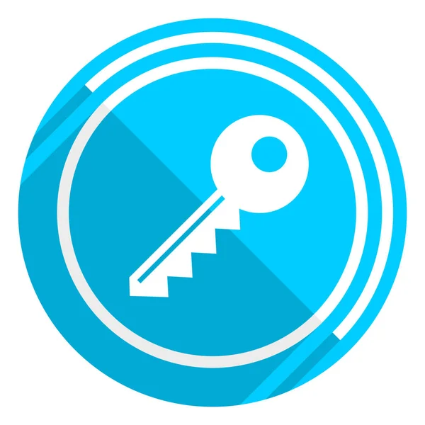 Schlüssel flaches Design blaues Websymbol, einfach zu bearbeitende Vektorillustration für Webdesign und mobile Anwendungen — Stockvektor