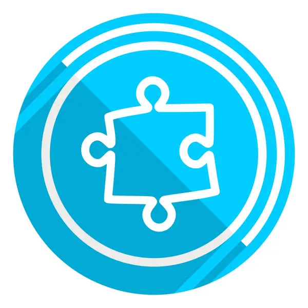Puzzle flat design blue web icon, fácil de editar ilustração vetorial para webdesign e aplicativos móveis —  Vetores de Stock
