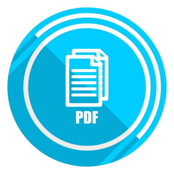 Επίπεδη σχεδίαση web μπλε το εικονίδιο PDF, εύκολο να επεξεργαστείτε εικονογράφηση φορέα για Σχεδιασμός ιστοσελίδων και mobile εφαρμογών. , — Διανυσματικό Αρχείο