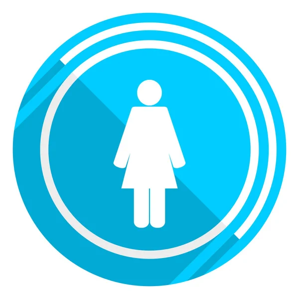 Weibliches flaches Design blaues Web-Symbol, einfach zu bearbeitende Vektorillustration für Webdesign und mobile Anwendungen — Stockvektor