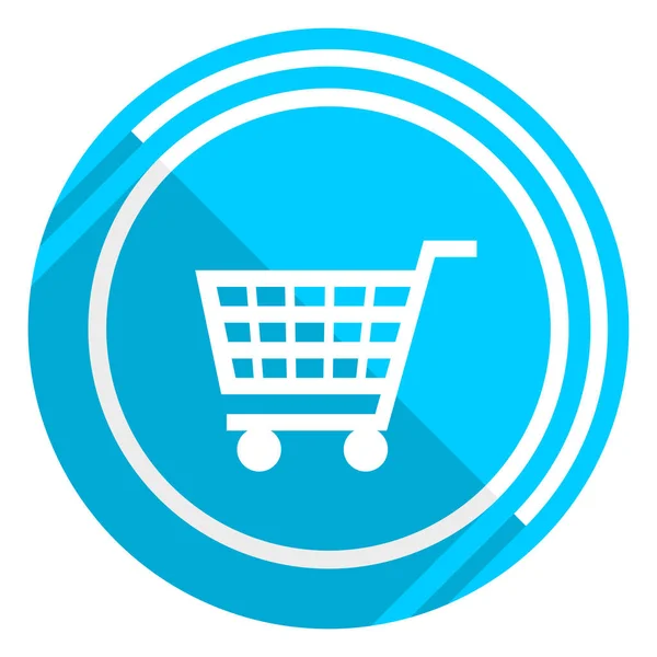 Shopping cart platte ontwerp blauwe web pictogram, gemakkelijk te bewerken van vectorillustratie voor webdesign en mobiele toepassingen — Stockvector