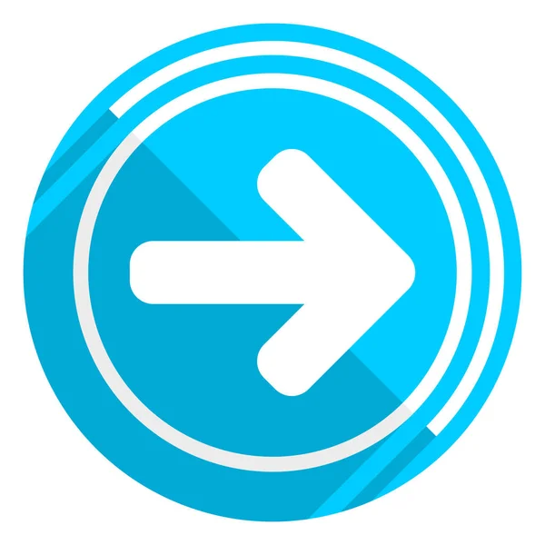 Flèche droite icône web bleue design plat, facile à éditer illustration vectorielle pour webdesign et applications mobiles — Image vectorielle
