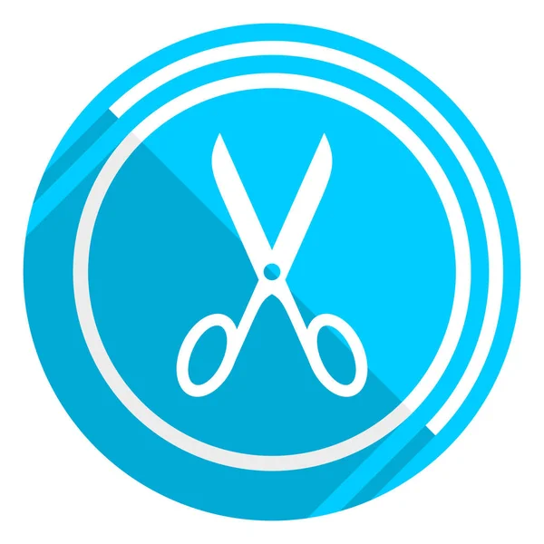 Scissors flat design blue web icon, easy to edit vector illustration for webdesign and mobile applications — Stock Vector
