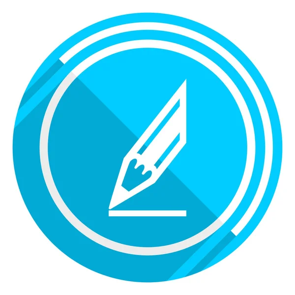 Lápiz plano diseño azul icono web, fácil de editar ilustración vectorial para el diseño web y aplicaciones móviles — Archivo Imágenes Vectoriales