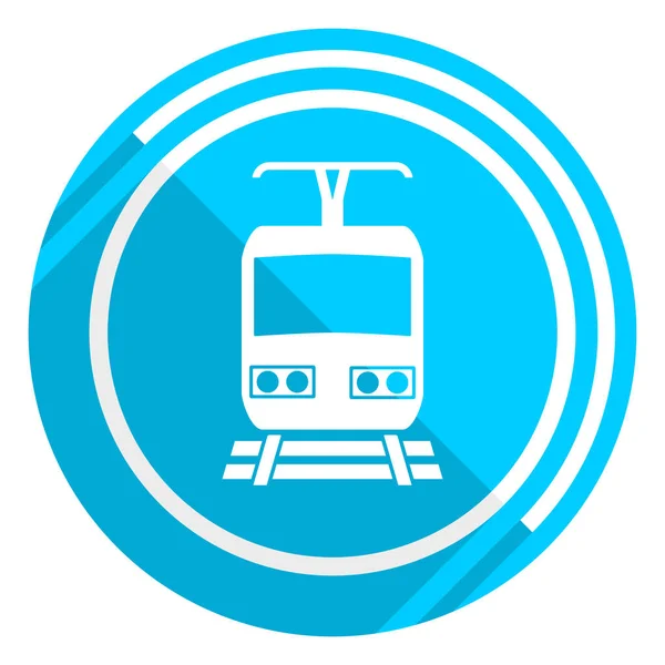 Train flat design blaues Web-Symbol, einfach zu bearbeitende Vektorillustration für Webdesign und mobile Anwendungen — Stockvektor