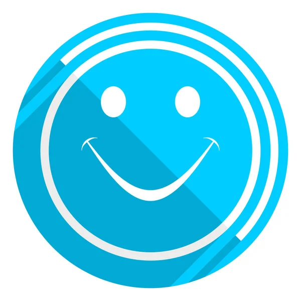 Smile плоский дизайн синий веб-значок, легкая для редактирования векторная иллюстрация для веб-дизайна и мобильных приложений — стоковый вектор