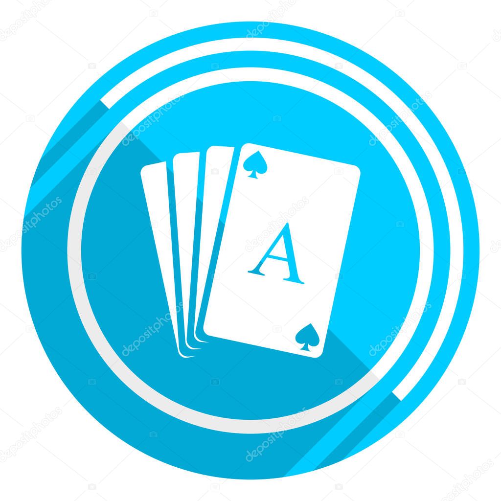 Card flat design blue web icon, easy to edit vector illustration for webdesign and mobile applications