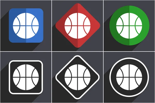 Conjunto de bolas de ícones web de design plano em 6 opções — Fotografia de Stock