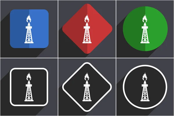 Gas sæt af flade design web ikoner i 6 muligheder - Stock-foto