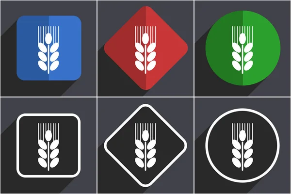 6オプションでフラットデザインのウェブアイコンの穀物セット — ストック写真