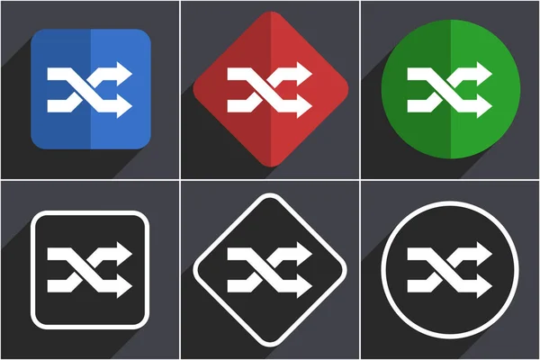 Conjunto aleatorio de iconos web de diseño plano en 6 opciones — Foto de Stock