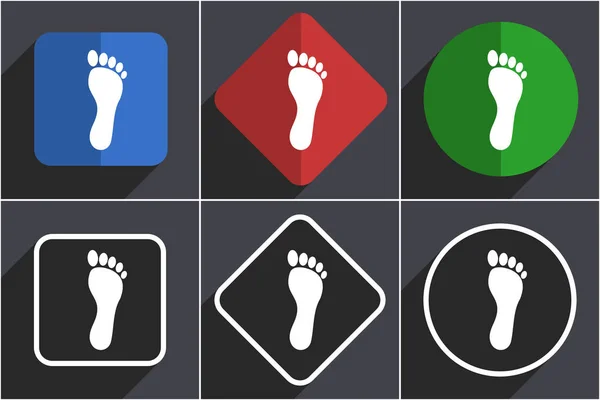 Fußsatz flacher Design-Web-Icons in 6 Optionen — Stockfoto